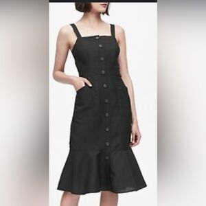 Banana Republic LINEN-BLEND BUTTON-FRONT DRESS